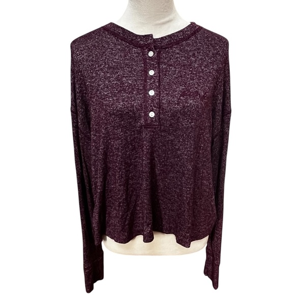 Victoria’s Secret Pink Medium Purple Shirt with speckles and buttons soft boxy - Picture 1 of 9